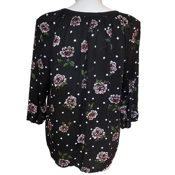Zac & Rachel Blouse Polka Dot & Floral Size XL - Picture 4 of 7